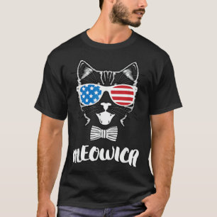 T-shirt Graphique Grande Taille Chat Meowica 4 juillet