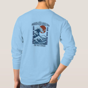 T-Shirt Graphique Grande Vague Rouge Japonais
