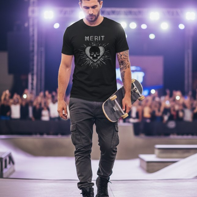 T-Shirt graphique grunge avec crâne méritoire (Créateur téléchargé)