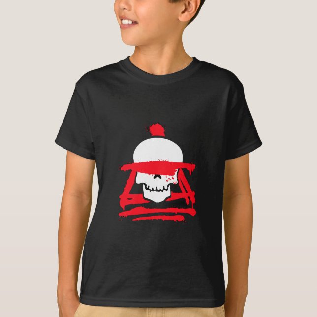 T-Shirt Graphique Guerrier Crâne pour Garçons  (Devant)