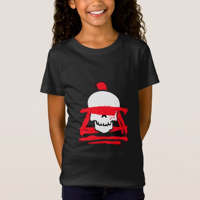 T-shirt graphique Guerrière Crâne pour filles  (Devant)
