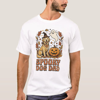 T-shirt Graphique Halloween Papa Chien Vintage