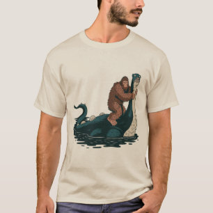 T-shirt Graphique hilarant de Bigfoot et du monstre du Loc