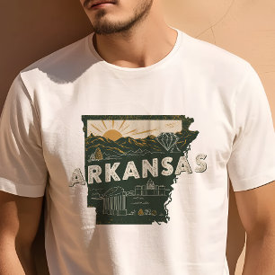 T-shirt Graphique Iconique de Voyage Rétro Arkansas