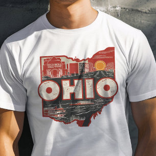 T-shirt Graphique Iconique de Voyage Rétro Ohio