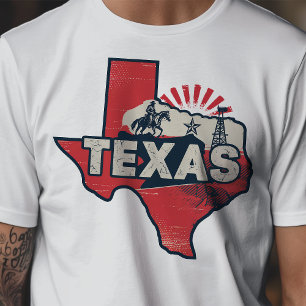 T-shirt Graphique Iconique de Voyage Rétro Texas