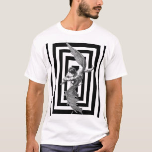 T-Shirt Graphique Illusion d'Optique Ange Déchu -