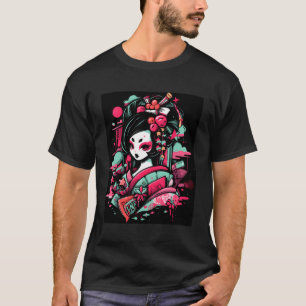 T-shirt Graphique Inspiré De Geisha Touch Du Cha Japonais