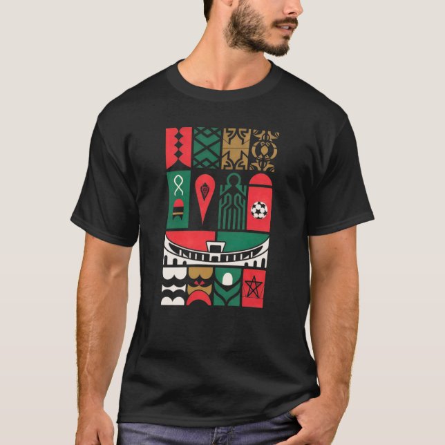 T-shirt graphique inspiré du Maroc pour la Coupe d (Devant)