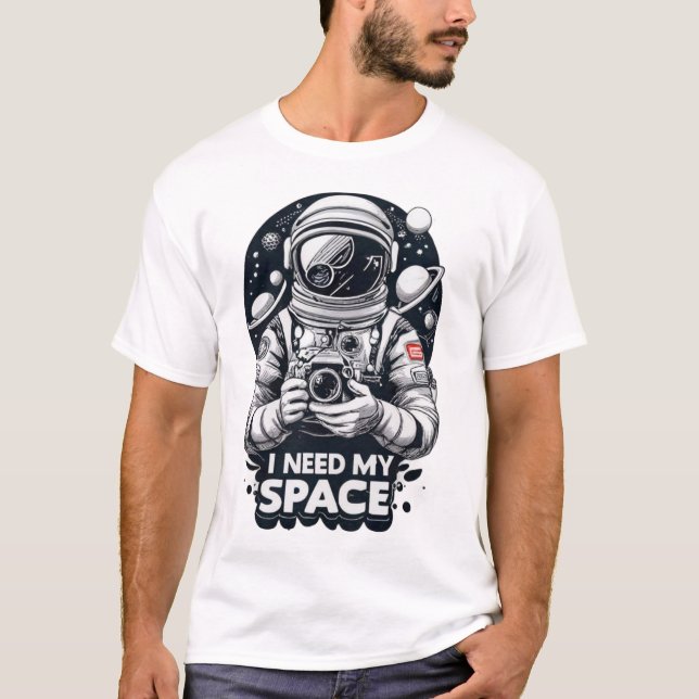 T-shirt  Graphique "J'ai besoin de mon espace"  (Devant)