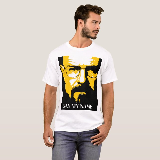 T-Shirt Graphique Jaune Heisenberg Dis Mon Nom (Devant entier)