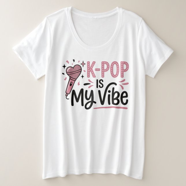 T-shirt graphique K-POP Is My Vibe Microphone (Design devant)