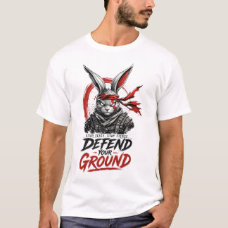 T-Shirt Graphique Lapin Guerrier Streetwear Féroce