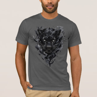 T-Shirt Graphique Léopard Noir