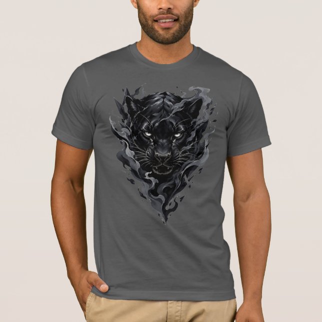 T-Shirt Graphique Léopard Noir (Devant)