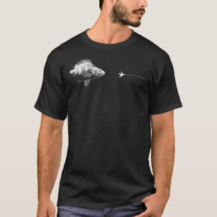 T-shirt Graphique Ligne de pêche à la mouche Poisson Perch