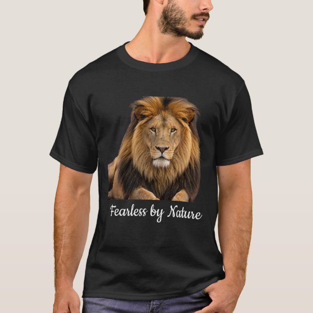 T-shirt graphique Lion Fearless by Nature | Puissa (Devant)
