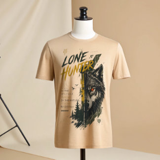 T-Shirt Graphique Loup Chasseur Solitaire | Faune