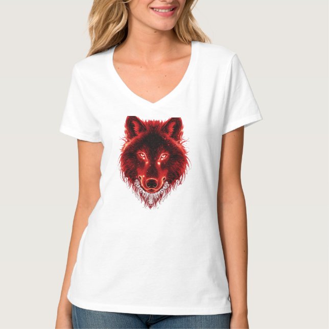T-Shirt Graphique Loup – Design Fougueux (Devant)