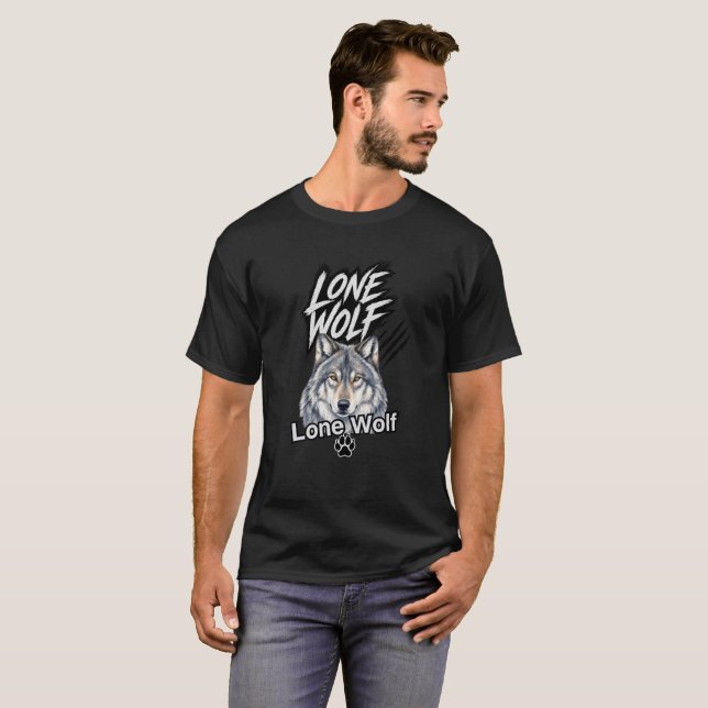 T-Shirt Graphique Loup Solitaire (Devant entier)