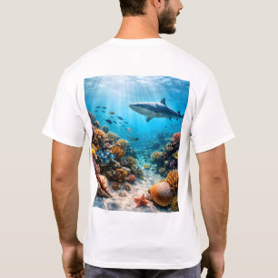 T-shirt Graphique majestueux du requin et de la crête du r