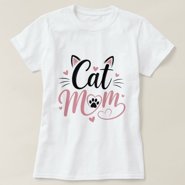 T-shirt graphique Maman Chat Mignon (Design devant)
