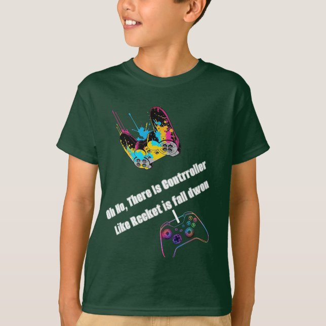 T-Shirt Graphique Manette de Fusée Néon Fantaisist (Devant)