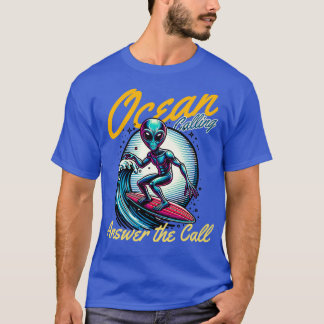 T-shirt Graphique Migné Pour Un Jour D'Océan Appelant Répo