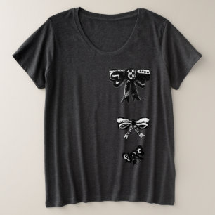 T-shirt graphique mignon Black Bows