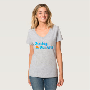 T-shirt graphique minimaliste de coucher de soleil