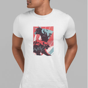 T-shirt Graphique minimaliste marché boursier taureau ours