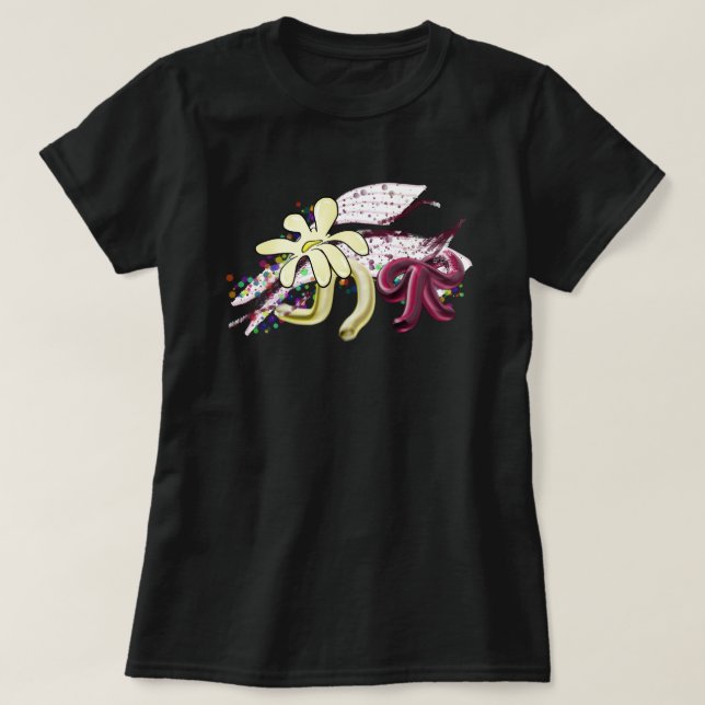 T-shirt graphique moderne abstrait floral vibrant (Design devant)