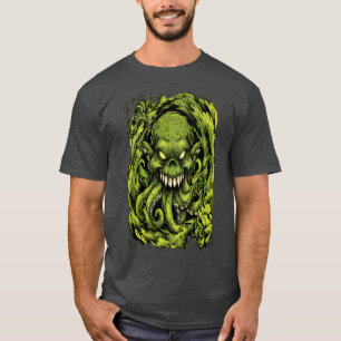 T-Shirt Graphique Monstre Tentacule Vert Flippant