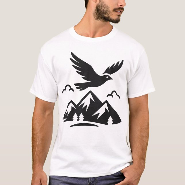 T-Shirt graphique Montagne aigle Nature (Devant)