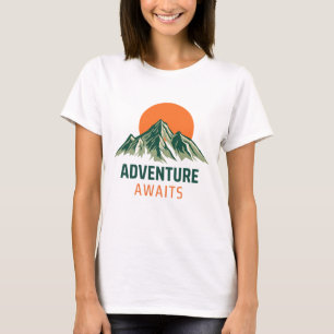 T-shirt graphique Montagne Coucher de soleil Avent