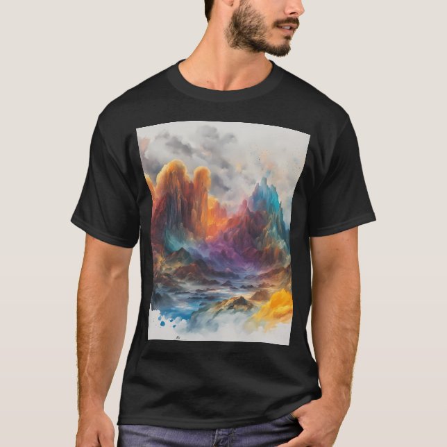 T-shirt Graphique Montagnes Cristallines (Devant)
