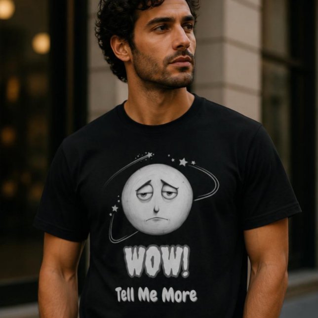 T-shirt graphique moonface sarcastique "Wow" (Créateur téléchargé)