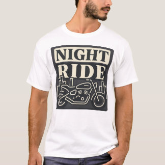 T-Shirt Graphique Motard Urbain Moto Nuit