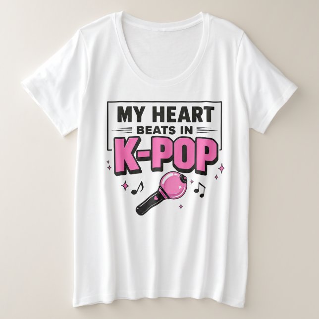 T-shirt graphique « My Heart Beats in K-POP » (Design devant)