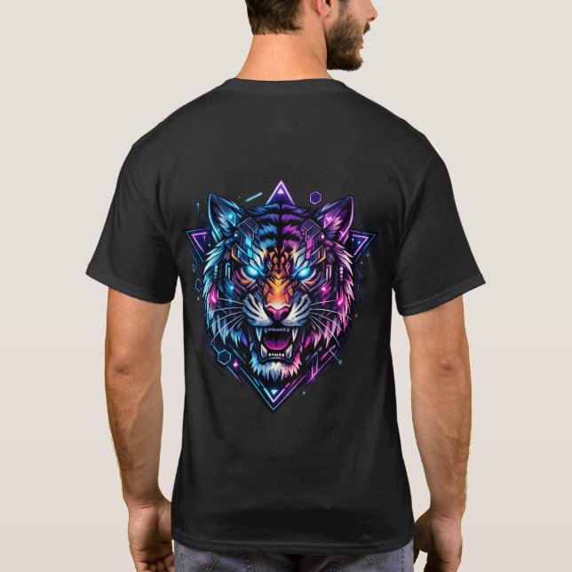 T-Shirt Graphique NeonClaw Cyber Tiger  (Dos)