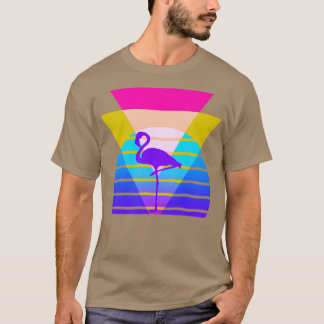 T-shirt Graphique nostalgique Flamant rose des années 80