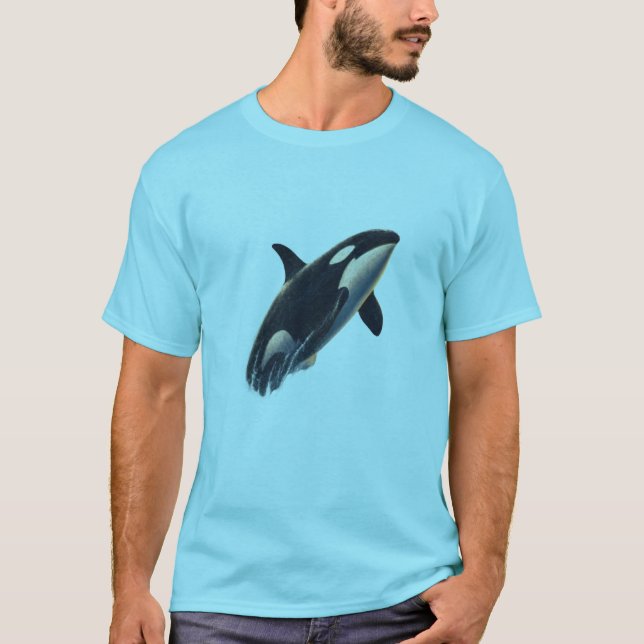 T-shirt graphique Orque Baleine Océan Noir Splash (Devant)