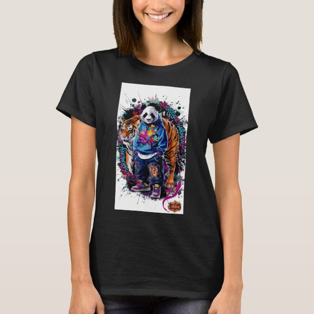 T-Shirt Graphique Panda Artistique ADOM (Devant)