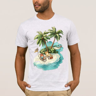 T-Shirt Graphique Paradis de l'Île Tropicale – Rel