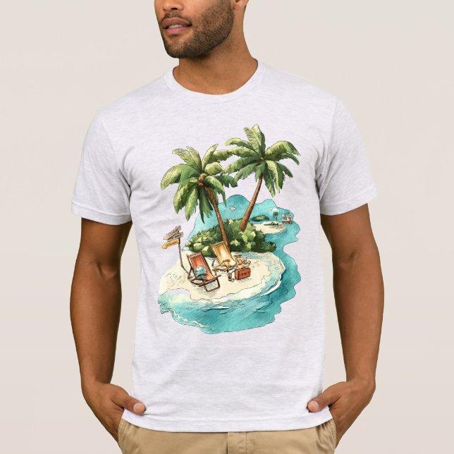 T-Shirt Graphique Paradis de l'Île Tropicale – Rel (Devant)