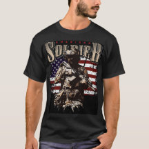 T-shirt graphique patriotique de soldat américain