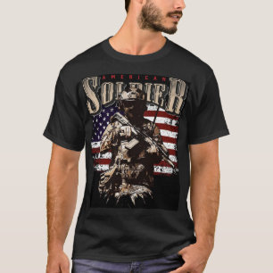 T-shirt graphique patriotique de soldat américain