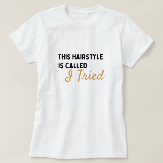 T-shirt graphique personnalisé de coiffure drôle j (Design devant)