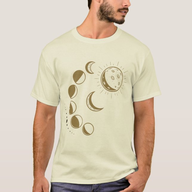 T-Shirt Graphique Phases de la Lune Céleste et Sol (Devant)