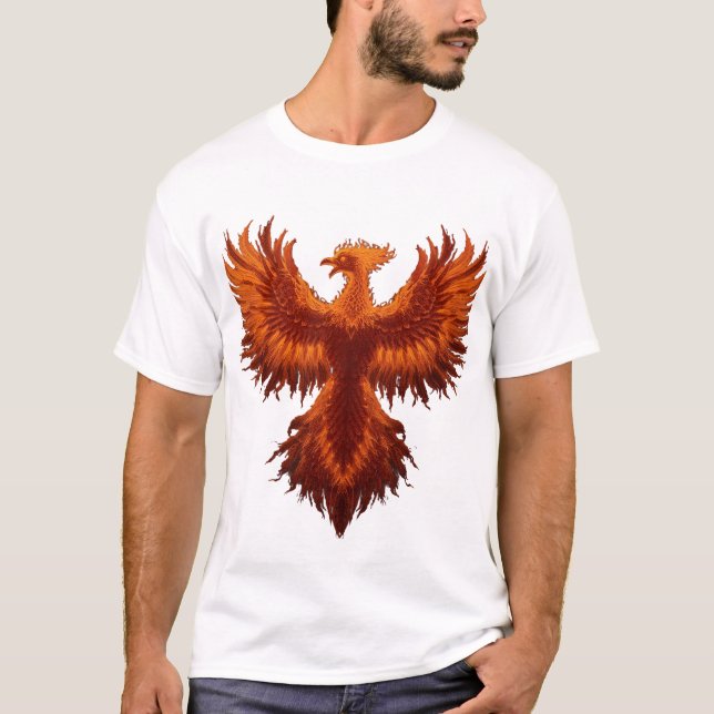T-Shirt Graphique Phoenix en Flammes - Oiseau de F (Devant)